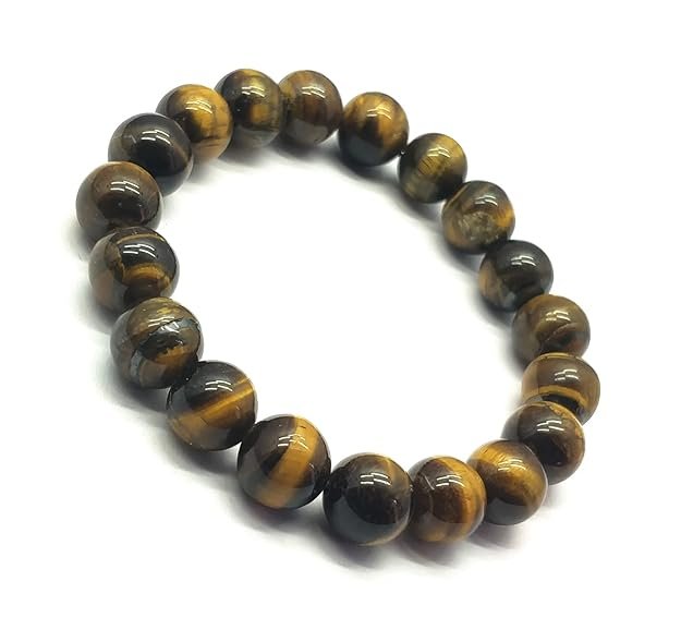 Natural Yellow Tigers Eye 12mm Round Shape Smooth Cut Beads Stretchable Bracelet For Men & Women. Unisex Bracelet For Healing, Meditation, Prosperity, Gift & Luck - Image 2